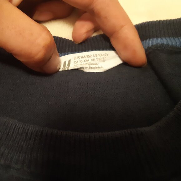 H&M Long Sleeve Sweater 10-12 Years Navy Blue - Picture 3 of 5